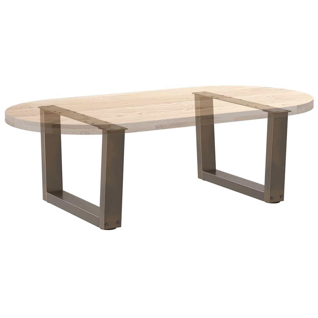 Coffee table legs V-shape 2 pieces natural steel 60x(30-31.3) cm steel