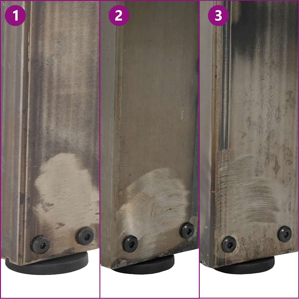 Coffee table legs V-shape 2 pieces natural steel 60x(30-31.3) cm steel