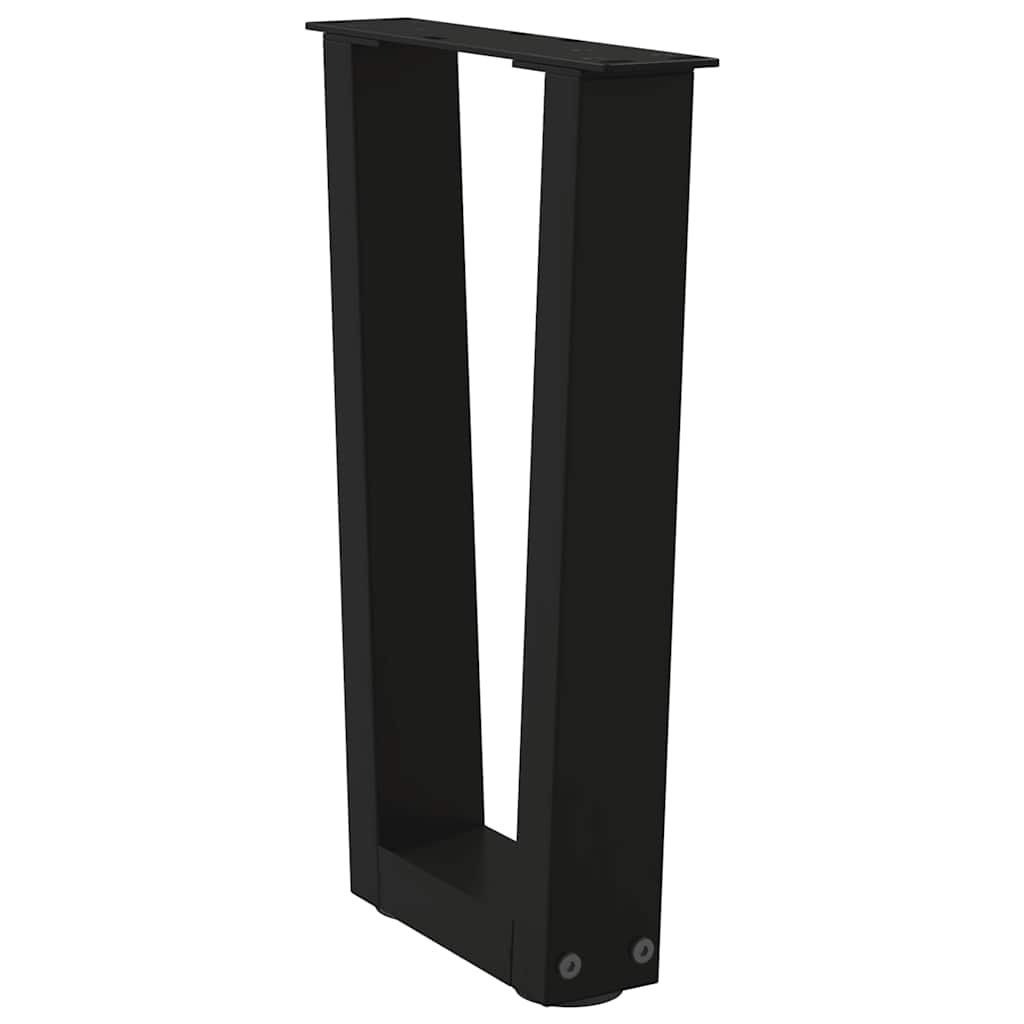 Coffee table legs V-shape 2 pieces black 28x(42-43.3) cm steel