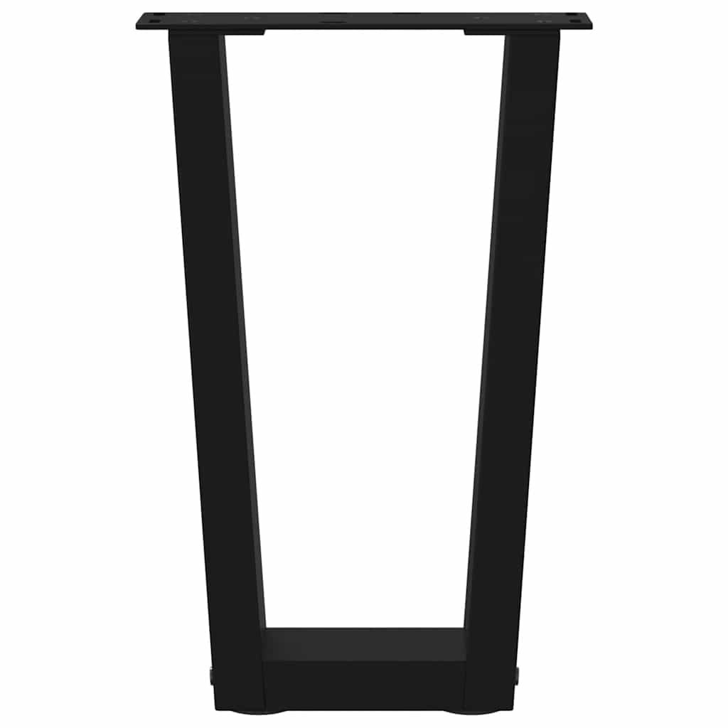 Coffee table legs V-shape 2 pieces black 28x(42-43.3) cm steel