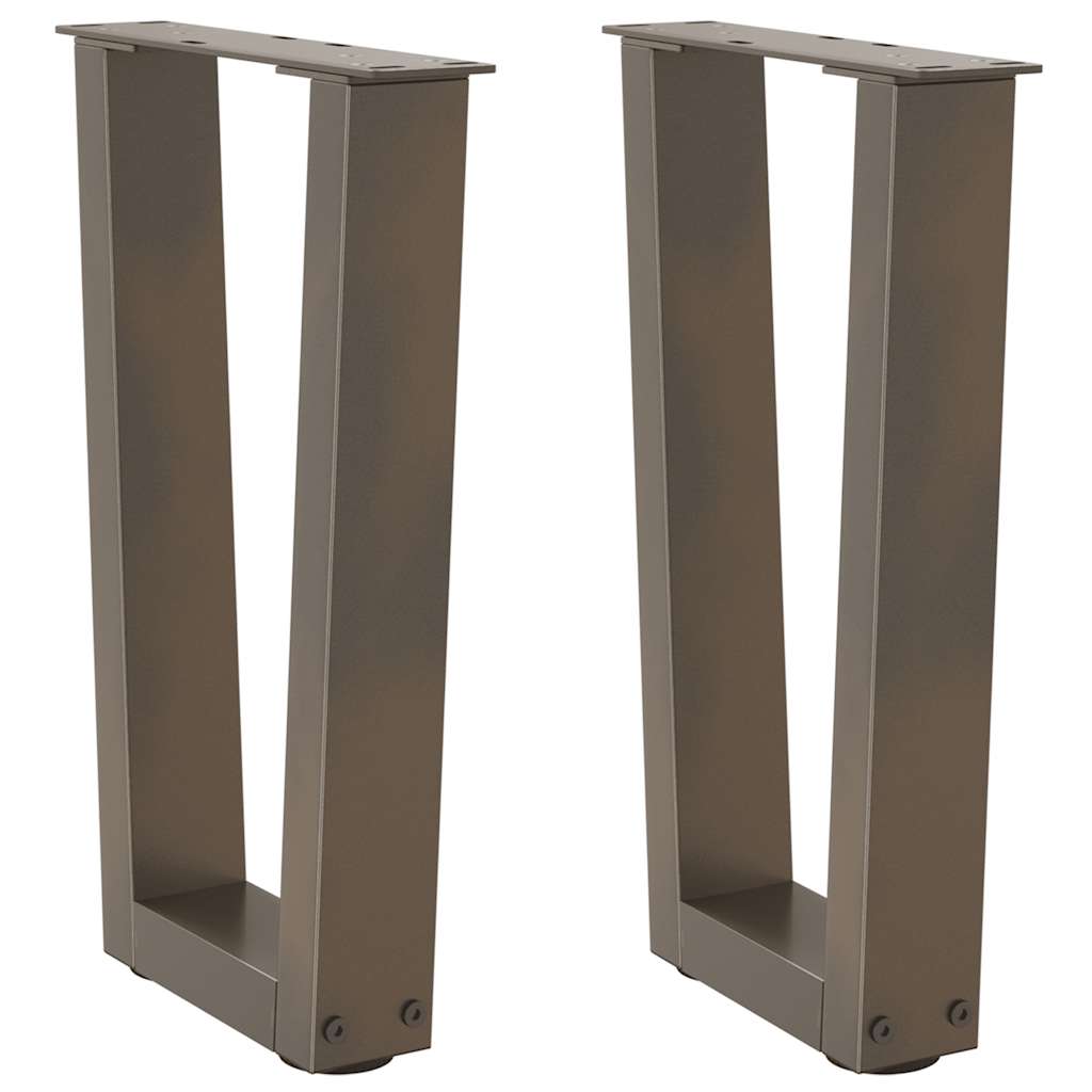 Coffee table legs V-shape 2 pieces natural steel 28x(42-43.3) cm steel
