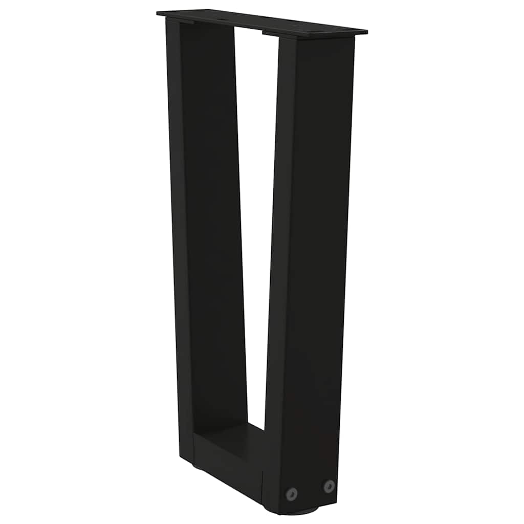 Couchtischbeine V-Form 2 Stück Schwarz 38x(42-43,3) cm Stahl