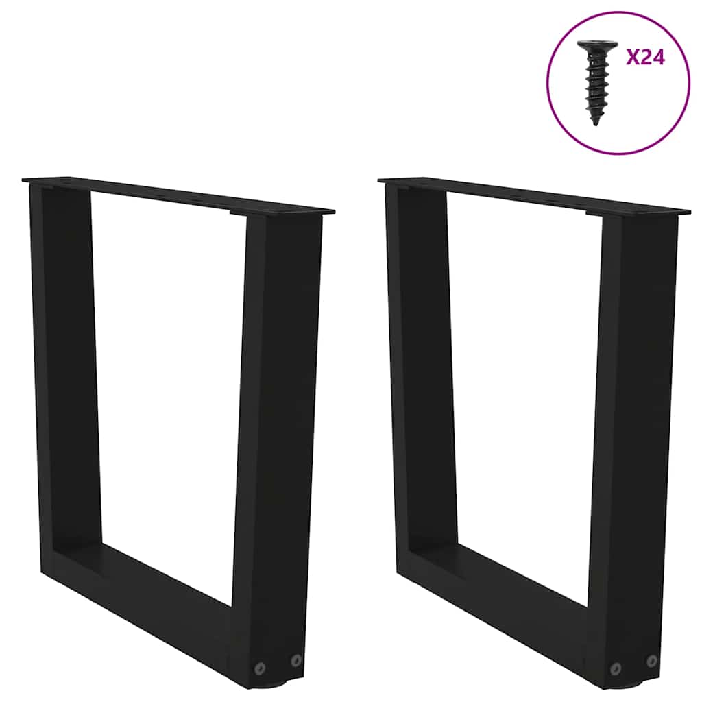 Couchtischbeine V-Form 2 Stück Schwarz 60x(42-43,3) cm Stahl