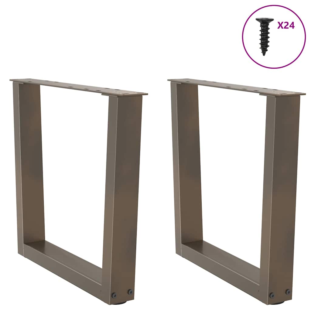 Couchtischbeine V-Form 2 Stück Naturstahl 60x(42-43,3) cm Stahl