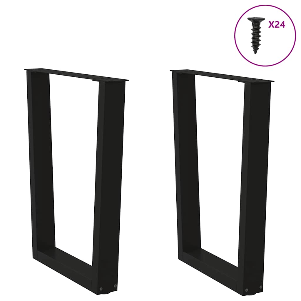 Esstisch Beine V-Form 2 Stück Schwarz 60x(72-73,3) cm Stahl