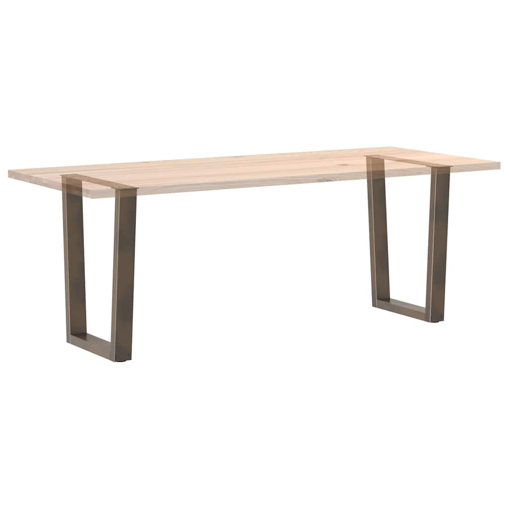 Dining table legs V-shape 2 pieces natural steel 70x(72-73.3) cm steel