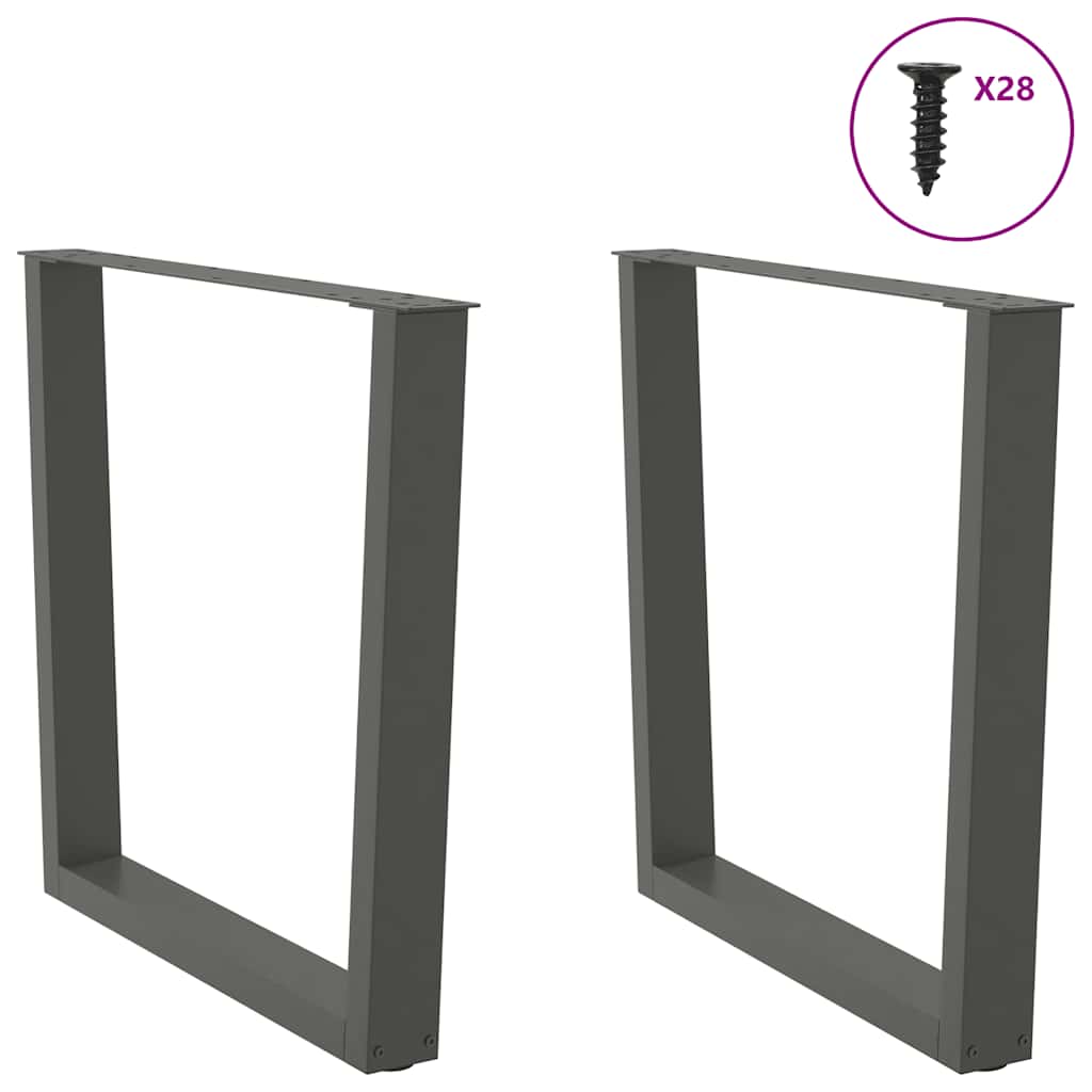 Dining Table Legs V-Shape 2 Pieces Anthracite 80x(72-73.3) cm Steel