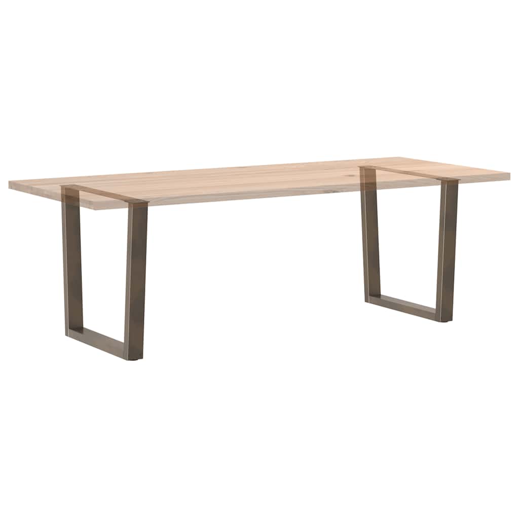 Dining table legs V-shape 2 pieces natural steel 90x(72-73.3) cm steel