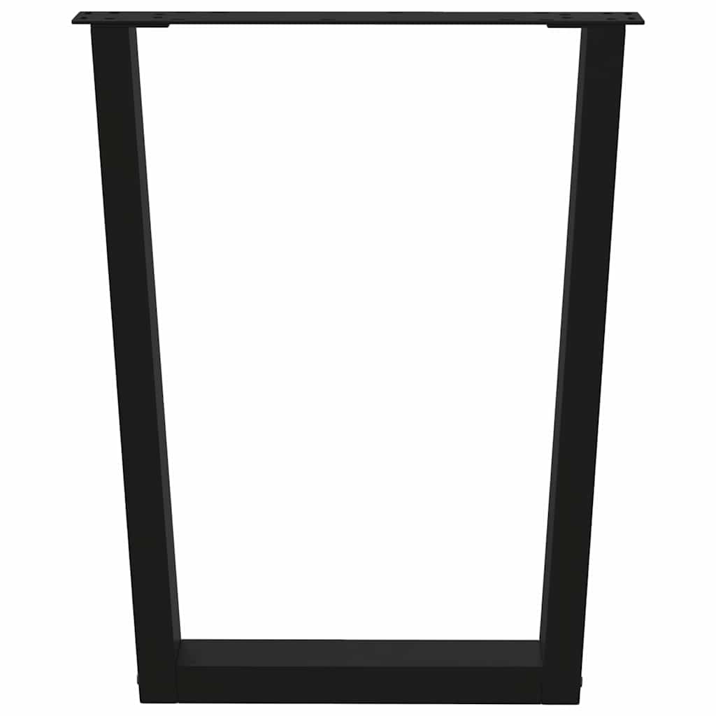Dining Table Legs V-Shape 3 Pieces Black 70x(72-73.3) cm Steel