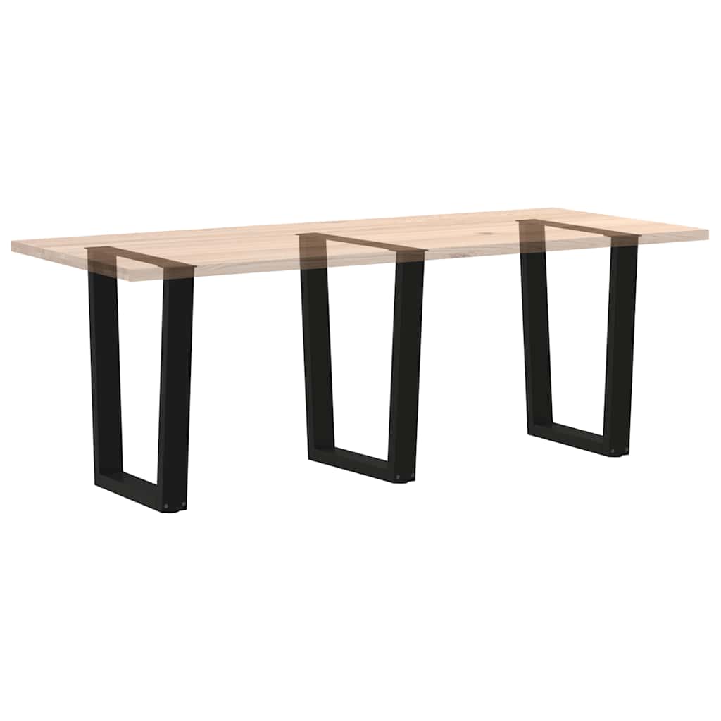 Dining Table Legs V-Shape 3 Pieces Black 70x(72-73.3) cm Steel