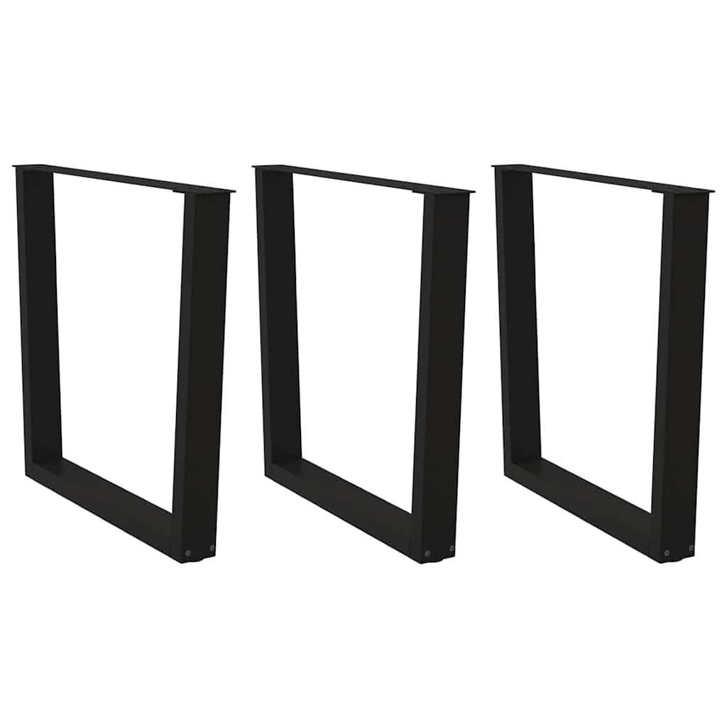 Dining table legs V-shape 3 pieces black 90x(72-73.3) cm steel