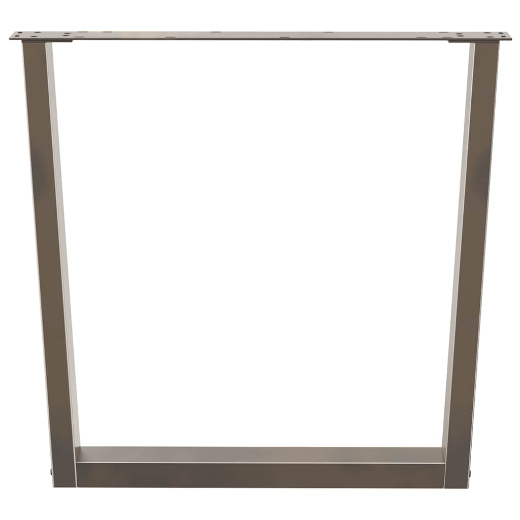 Dining table legs V-shape 3 pieces natural steel 90x(72-73.3) cm steel