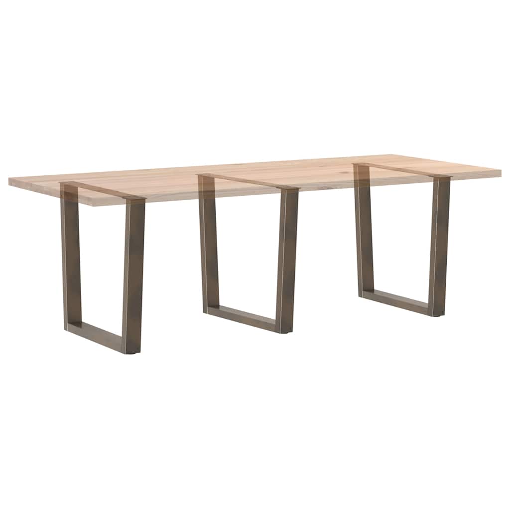 Dining table legs V-shape 3 pieces natural steel 90x(72-73.3) cm steel