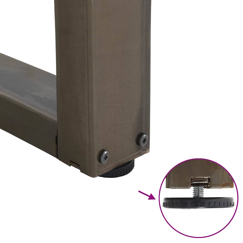 Dining table legs V-shape 3 pieces natural steel 90x(72-73.3) cm steel