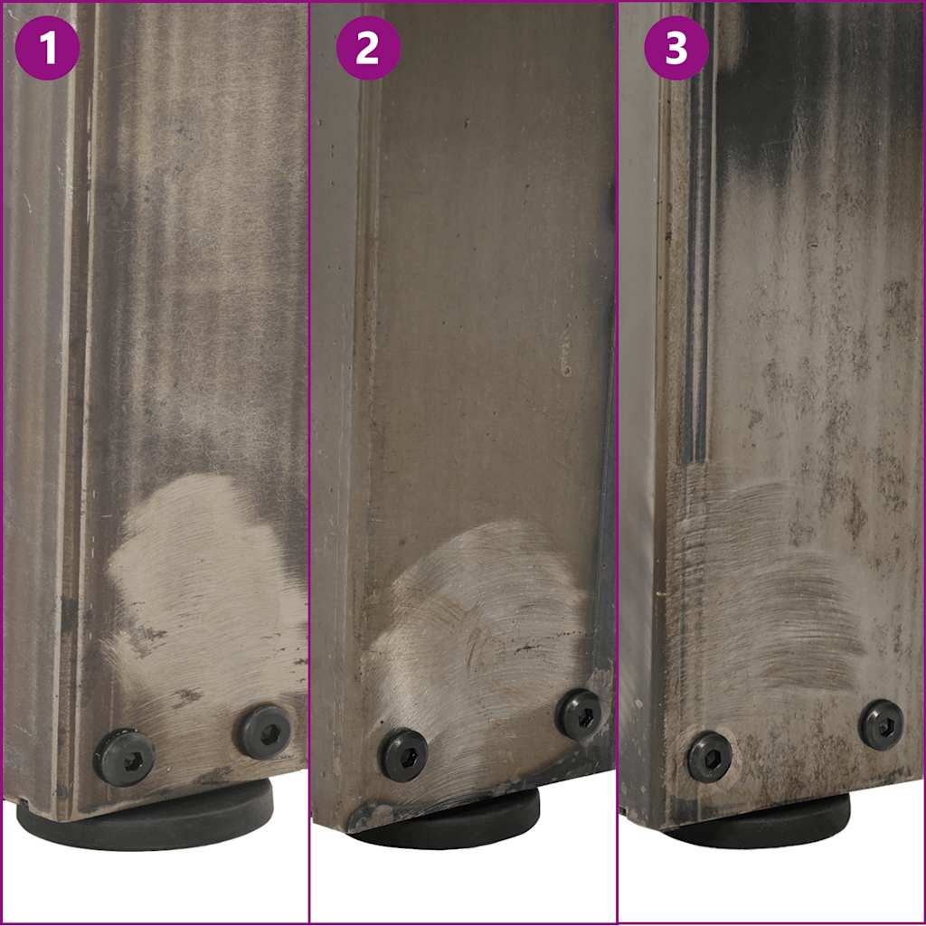 Dining table legs V-shape 3 pieces natural steel 90x(72-73.3) cm steel