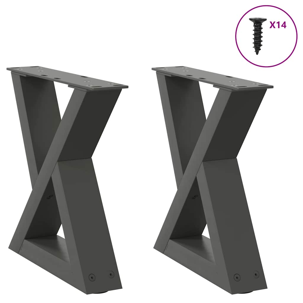 Coffee table legs 2 pcs. Anthracite 30x(30-31.3) cm steel