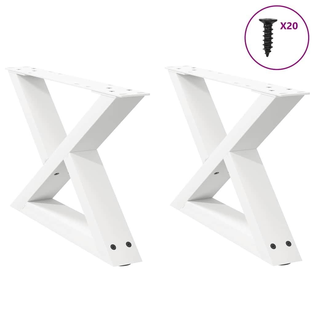 Coffee table legs 2 pcs. White 50x(30-31.3) cm steel