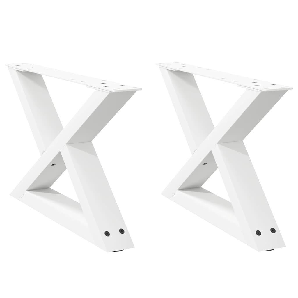 Coffee table legs 2 pcs. White 50x(30-31.3) cm steel