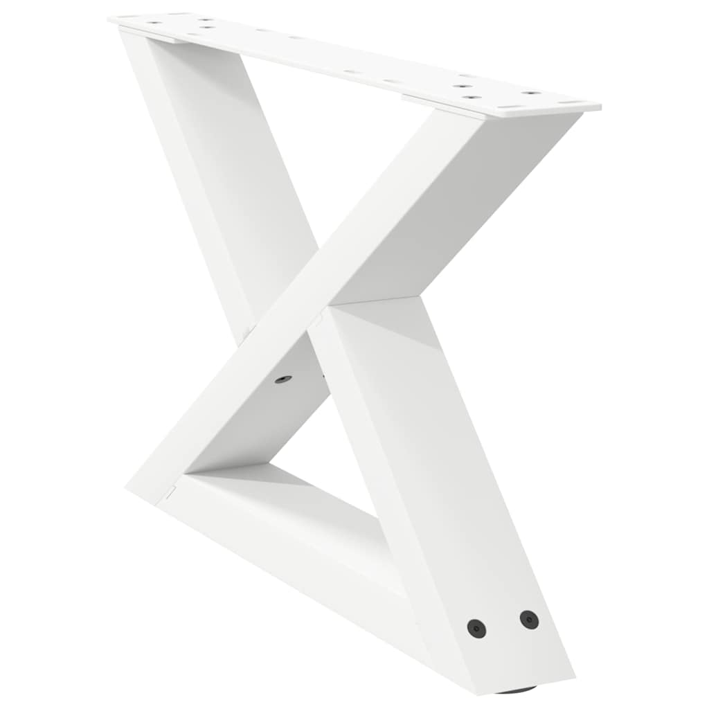 Couchtischbeine 2 Stk. Weiß 50x(30-31,3) cm Stahl