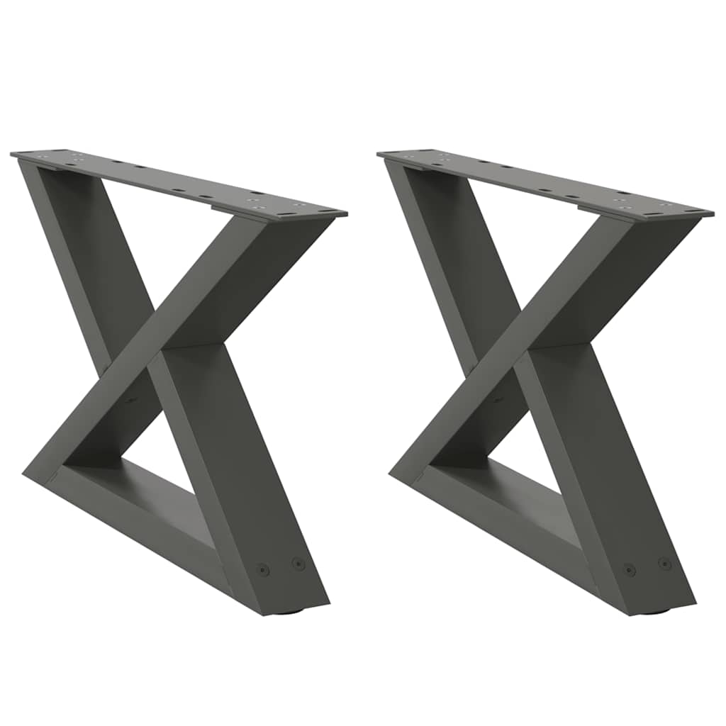 Coffee table legs 2 pcs. Anthracite 60x(30-31.3) cm steel