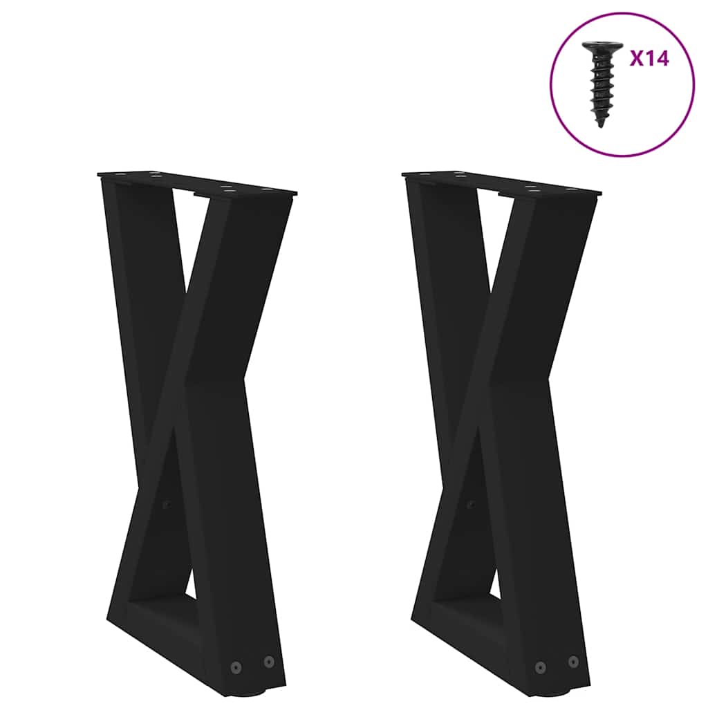 Coffee table legs 2 pcs. Black 38x(42-43.3) cm steel