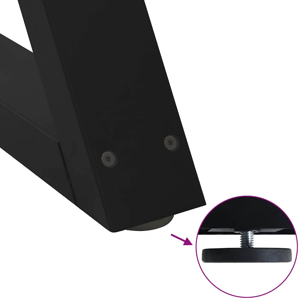 Couchtischbeine 2 Stk. Schwarz 38x(42-43,3) cm Stahl