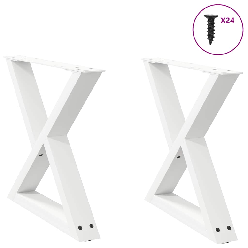 Coffee table legs 2 pcs. White 50x(42-43.3) cm steel