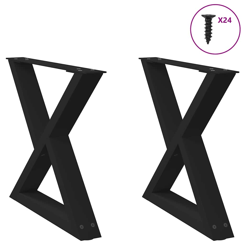 Coffee table legs 2 pcs. Black 60x(42-43.3) cm steel