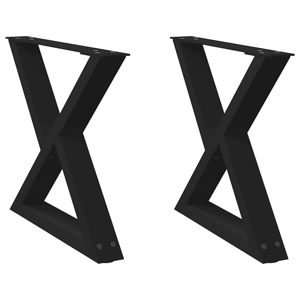 Coffee table legs 2 pcs. Black 60x(42-43.3) cm steel