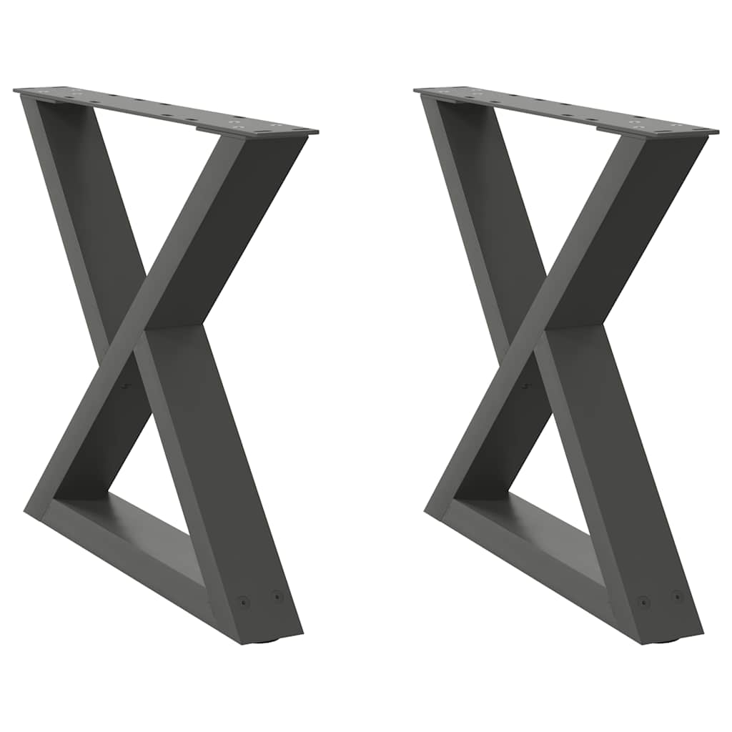 Coffee table legs 2 pcs. Anthracite 60x(42-43.3) cm steel
