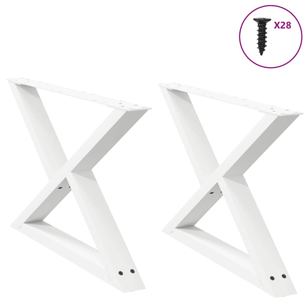Coffee table legs 2 pcs. White 70x(42-43.3) cm steel