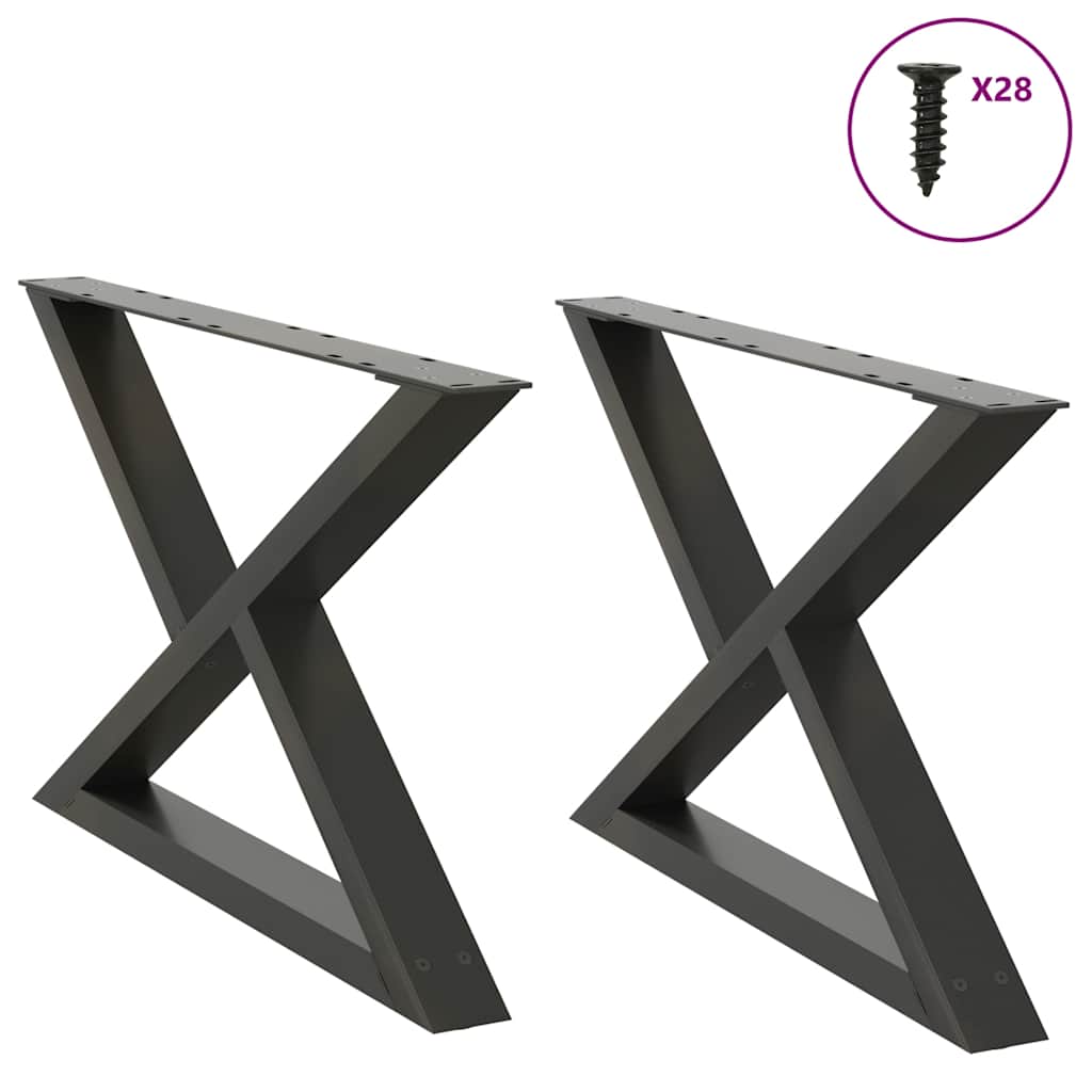 Coffee table legs 2 pcs. Anthracite 70x(42-43.3) cm steel