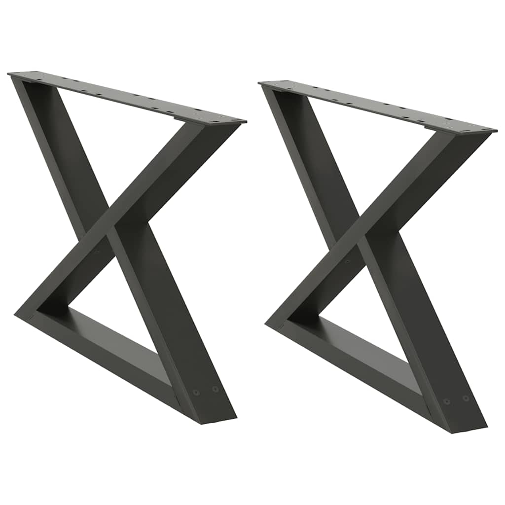 Coffee table legs 2 pcs. Anthracite 70x(42-43.3) cm steel