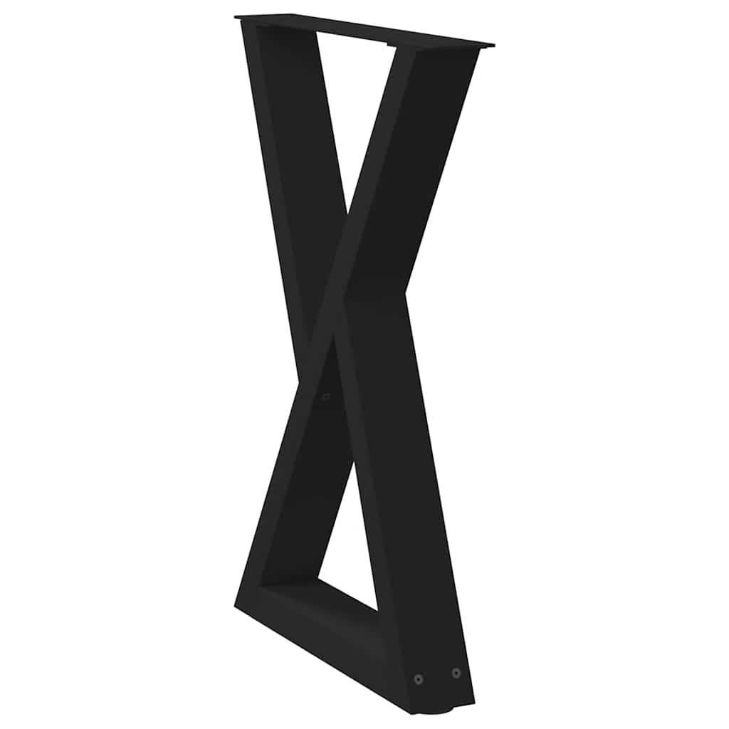 Dining Table Legs 2 pcs. Black 50x(72-73.3) cm Steel