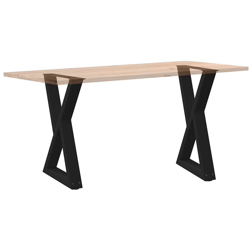 Dining Table Legs 2 pcs. Black 50x(72-73.3) cm Steel