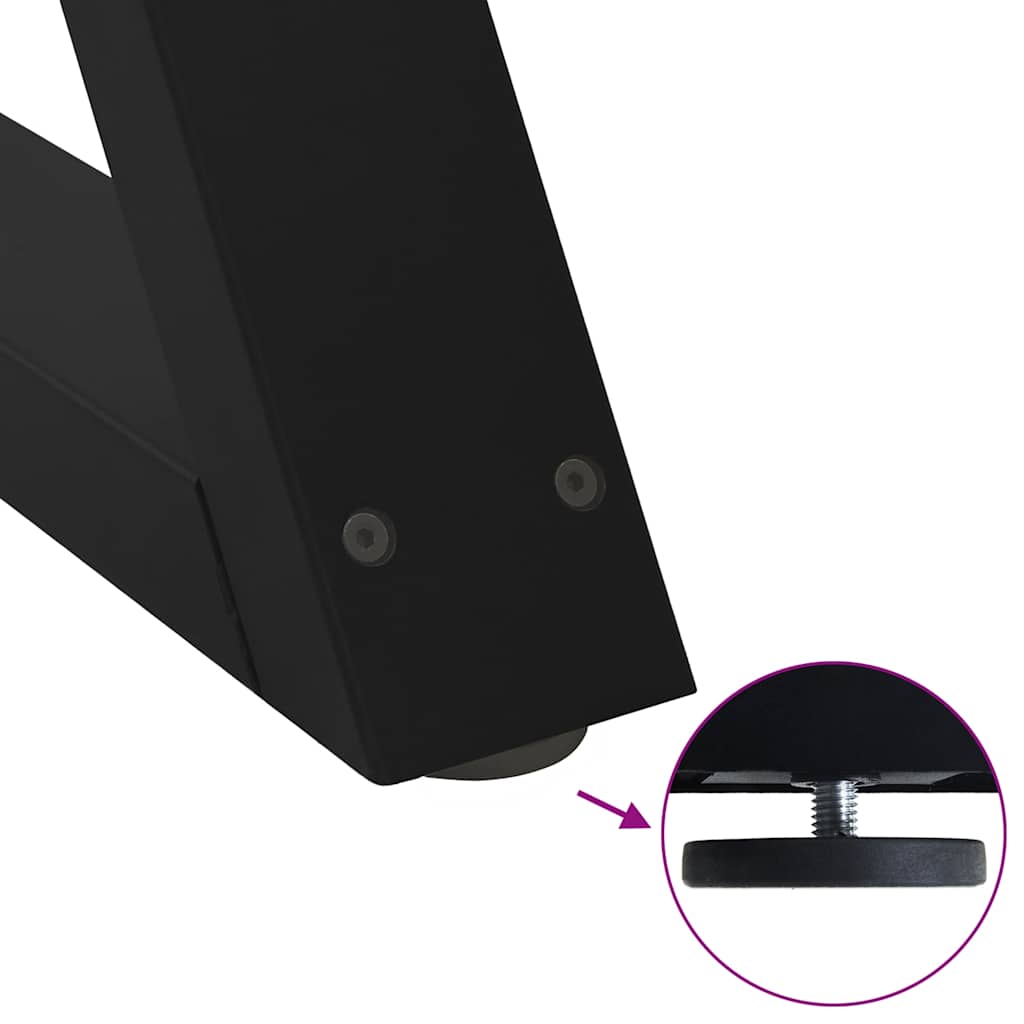 Dining Table Legs 2 pcs. Black 50x(72-73.3) cm Steel