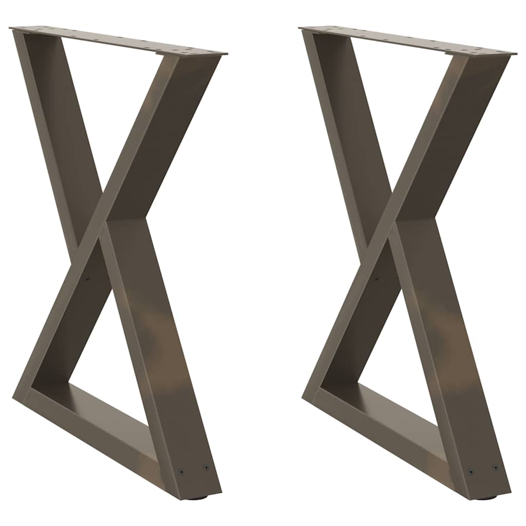 Dining table legs 2 pieces natural steel 70x(72-73.3) cm steel
