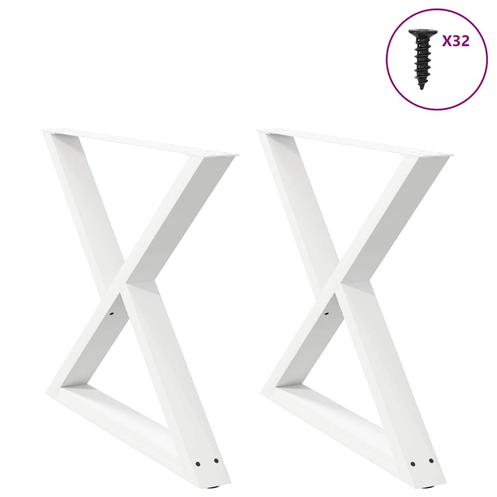 Dining table legs 2 pieces white 90x(72-73.3) cm steel