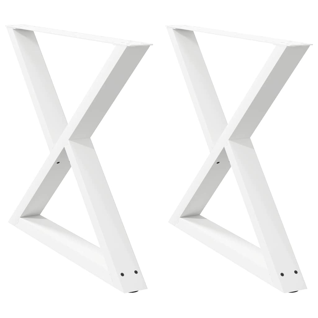 Dining table legs 2 pieces white 90x(72-73.3) cm steel