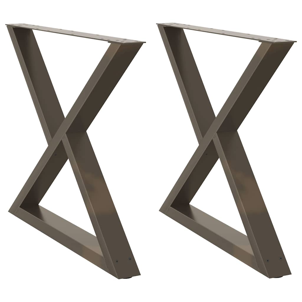 Dining table legs 2 pieces natural steel 90x(72-73.3) cm steel