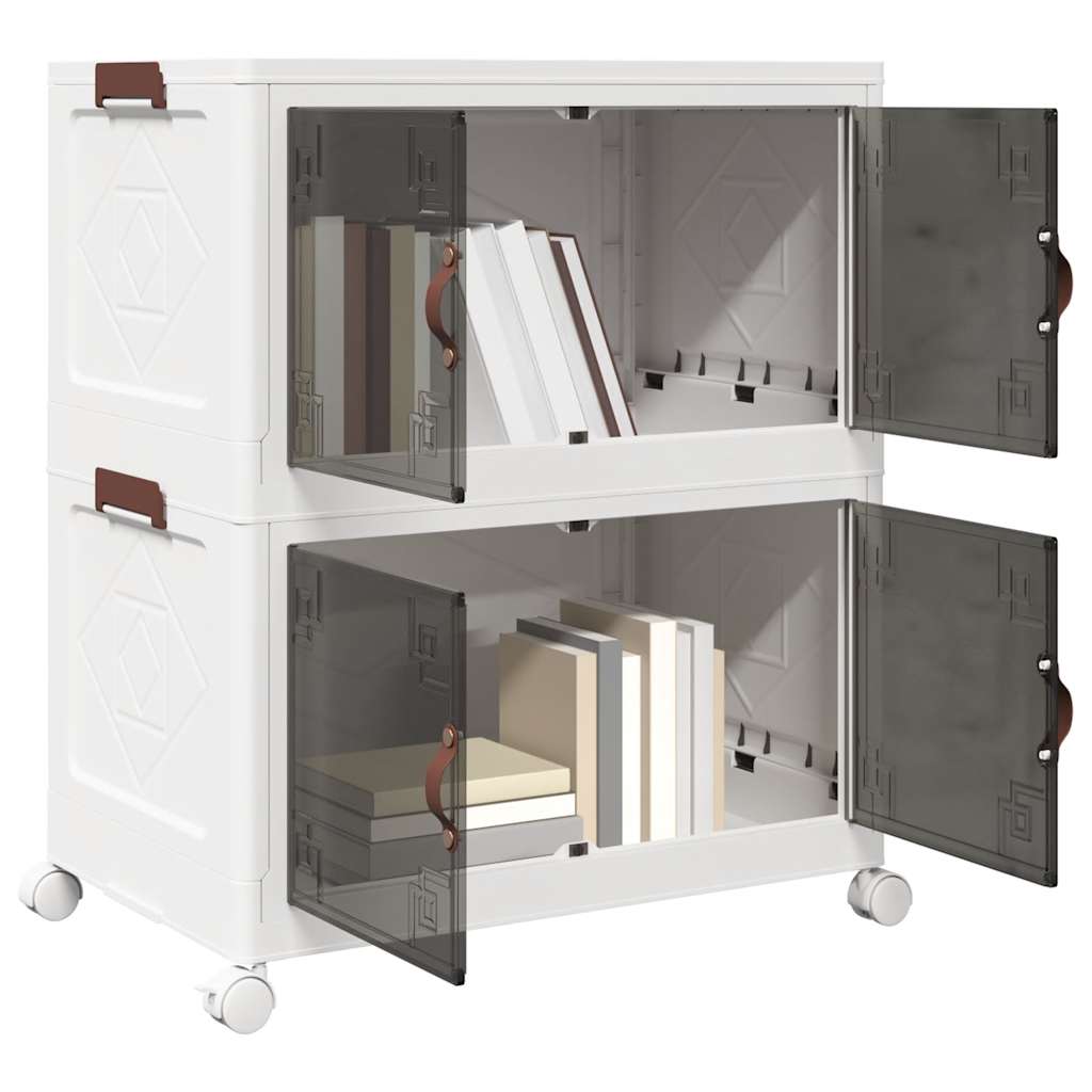Aufbewahrungsbox mit Rädern Stapelbar 2-stöckig 75 L 64x40x76cm