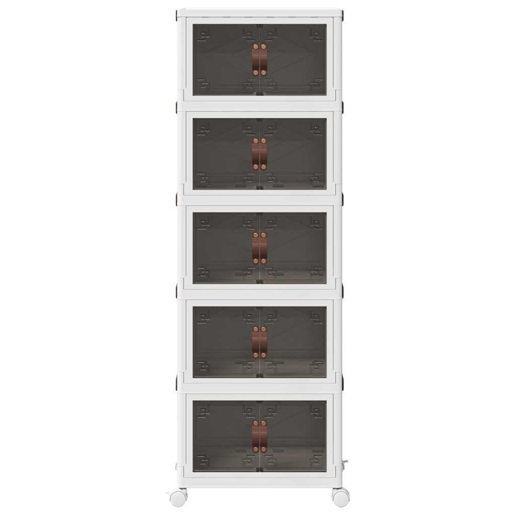 Storage box with wheels Stackable 5-tier 28 L