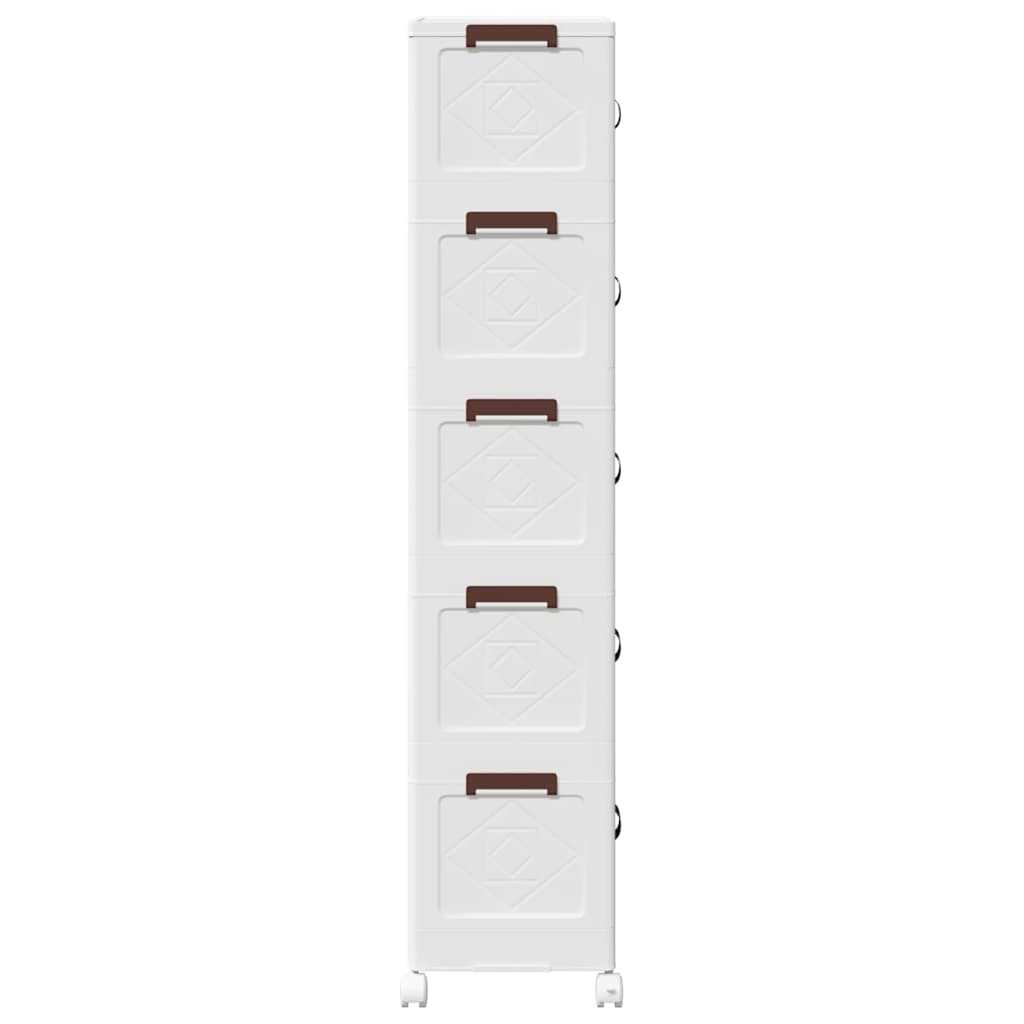 Storage box with wheels Stackable 5-tier 28 L