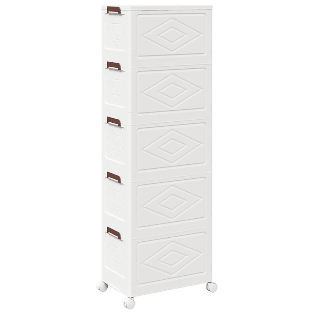 Storage box with wheels Stackable 5-tier 28 L