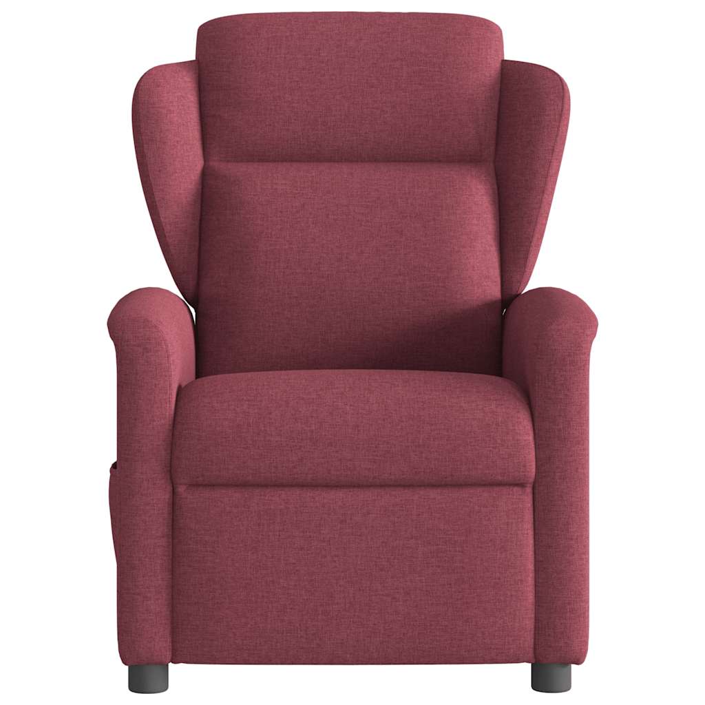 Massagesessel Elektrisch Weinrot Stoff