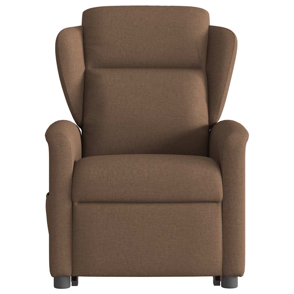 Massagesessel mit Aufstehhilfe Braun Stoff