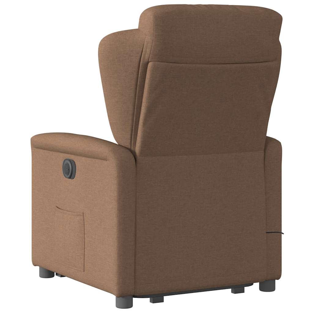 Massagesessel mit Aufstehhilfe Braun Stoff