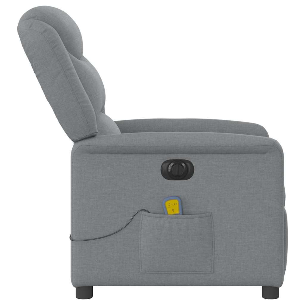 Massagesessel Elektrisch Hellgrau Stoff