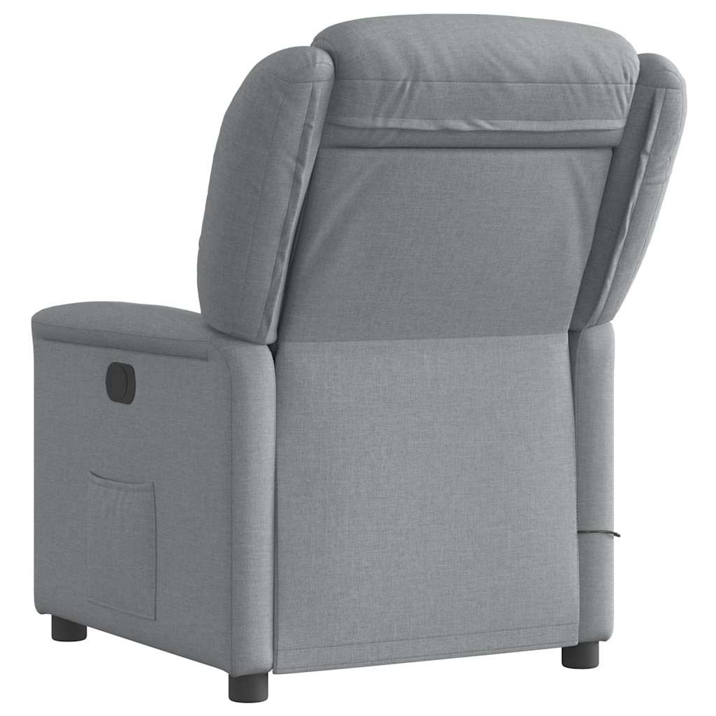 Massagesessel Elektrisch Hellgrau Stoff