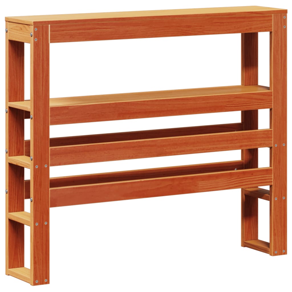 Bed frame with headboard without mattress wax brown 75x190 cm